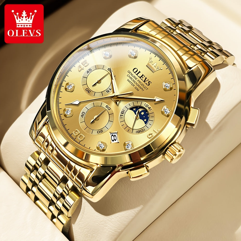OLEVS Stainless Steel Luminous Business Quartz Watches For Men Luxury Top Brand Fashion Original Men'S Wrist Watches Classic New Trend High Quality Best Selling Men'S Watches