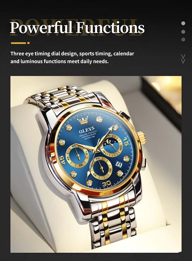 OLEVS Stainless Steel Luminous Business Quartz Watches For Men Luxury Top Brand Fashion Original Men'S Wrist Watches Classic New Trend High Quality Best Selling Men'S Watches