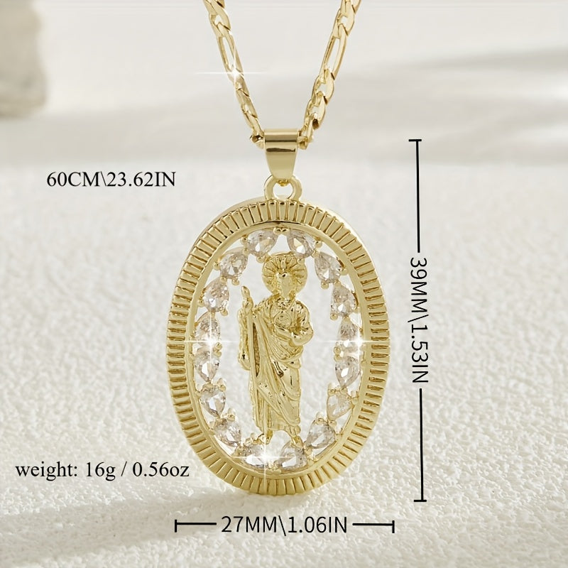 1pc Religious Jesus Christ Jewelry - 24-Inch Saint Death Pendant Necklace with Sacred Guadalupe Icon, Latin Faith Symbol for Weddings, Parties, Year-Round Wear - Women's Spanish Language Religious (Ramirez Line Collection