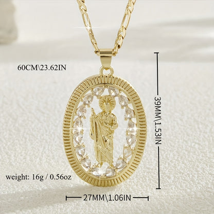 1pc Religious Jesus Christ Jewelry - 24-Inch Saint Death Pendant Necklace with Sacred Guadalupe Icon, Latin Faith Symbol for Weddings, Parties, Year-Round Wear - Women's Spanish Language Religious (Ramirez Line Collection