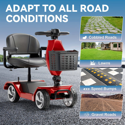 300lbs Super Load 4-wheel Electric Scooter, Foldable for Easy Storage, 15-mile Range Meets Daily Trips, 250W Motors Powerful, Climbs Easily, Front Practical Basket, Eases Shopping & Commuting, A Great Life Helper