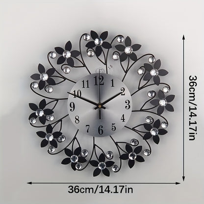1pc Modern Minimalist Large Round Wall Clock with Black Hands & White Face - Large Easy-to-Read Numerals, Black Frame, Beige/White/Gray Tones - Iron Construction for Living Room, Bedroom, Kitchen, Office - Quiet Sweep Movemen