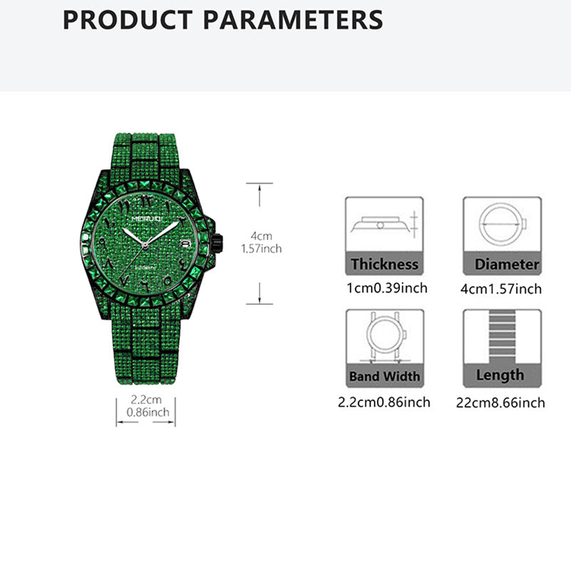 1pc Men's Luxury Green Tourbillon Mechanical Watch with Automatic Movement, 4-Hand Display (Hour/Minute/Second/Chronograph) - -Green Dial, Golden Hands & Black Bezel, Steel Band, Calendar, Mechanical Tourbillon Mechanism, No