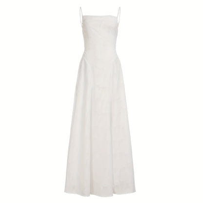 Chic And Alluring White Lace Dress with a Backless Design, Perfect for Summer Evening Parties. This Waist-Cinching A-Line Dress Is Flattering And Ideal for Vacations