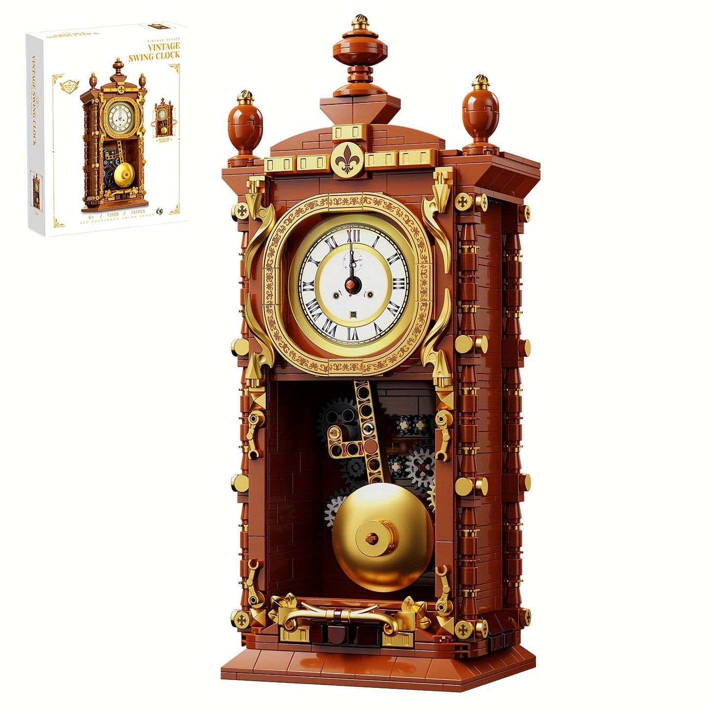 700+pcs Creative Clock Model • Building Blocks Set • Retro Swaying Clock • Alarm Function • Desktop Decor • Gift for Ages 6+