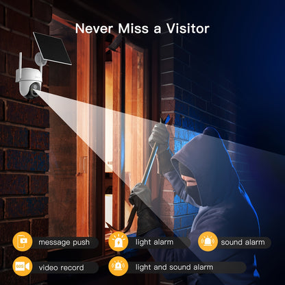 Laxihub GO2T 1296P FHD, 3MP FHD Security Camera Wireless Outdoor, PTZ Solar Wireless Security Camera with AI Human Detection, Wire-Free Battery Solar Powered, Color Night Vison, 2.4G Wi-Fi, 2-Way Audio, Prevent Rainwater Dama