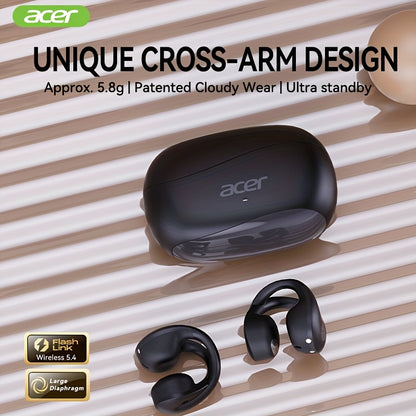 [Acer 2025 New Model]Acer OHR555 TWS Wireless Earphones, Shocking Bass, Call Noise Reduction, Ultra Long Standby, Low-latency Gaming, All-day Comfort, Lightweight Touch, Stylish Appearance, Study/Business/Travel/Sports/Music,