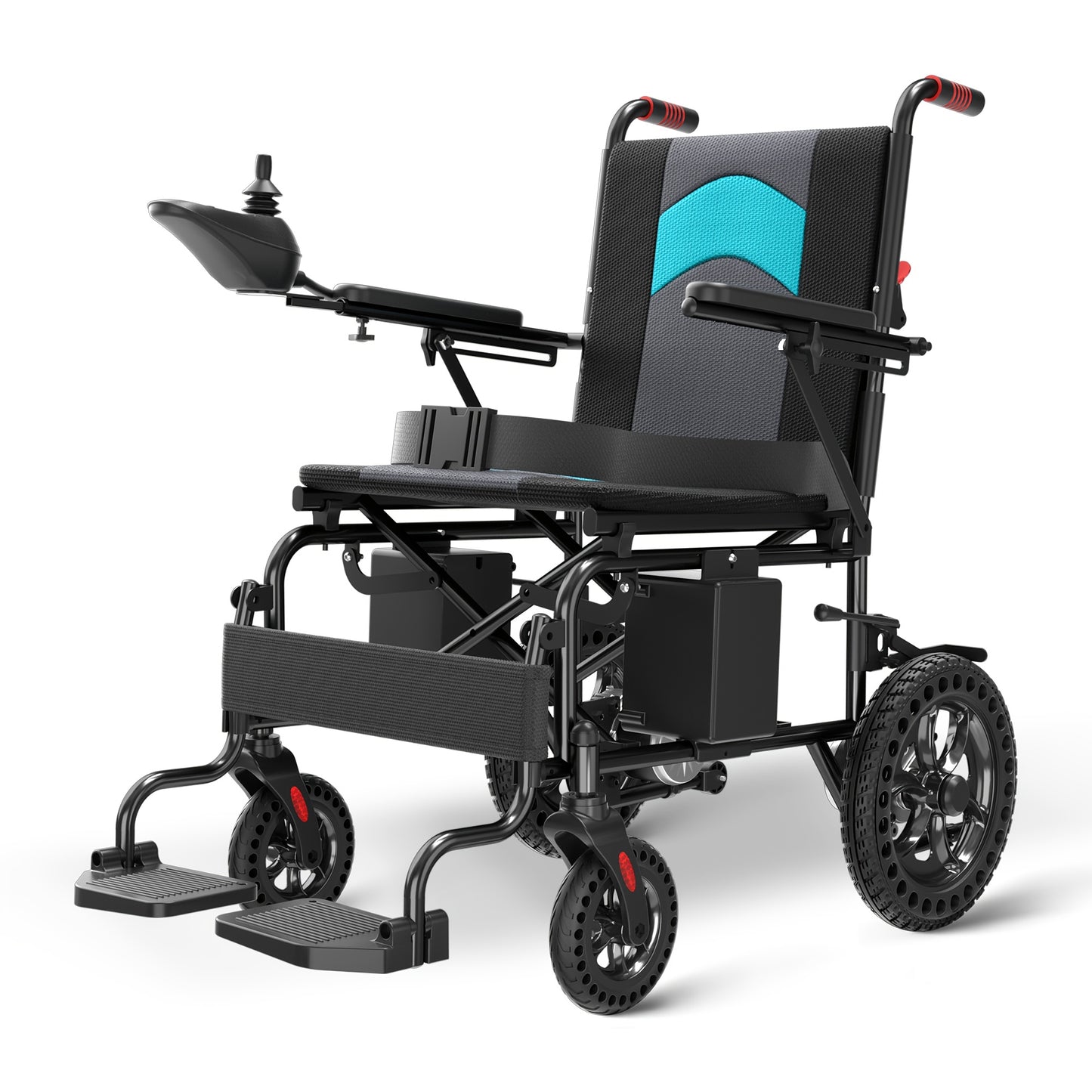 KERDOM Smart Folding Electric Wheelchair (Adult/Senior Model) - The Perfect Gift for Parents! 15+ Miles Range, 12AH Battery, 360° Joystick, All-Terrain Mobility, One-Key Folding (Black/Orange Dual Color)