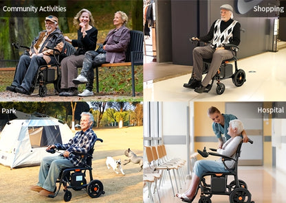 28 Miles Range 28lbs Ultra-Light Carbon Fiber Electric Wheelchair No Assembly Foldable Dual Battery All-Terrain Air Travel Safe