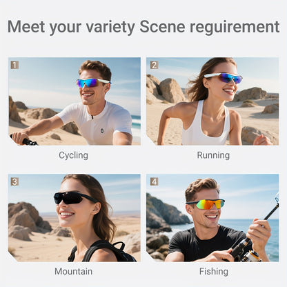 Wireless AI Smart Glasses with Polarized/Blue Light Filter & Built-in Mic/Speaker - Hands-Free Calling, 100+ Language Translation, Wireless Smart Glasses for Men & Women, Lightweight Comfort Fit, Music Playback, Ideal Gift fo