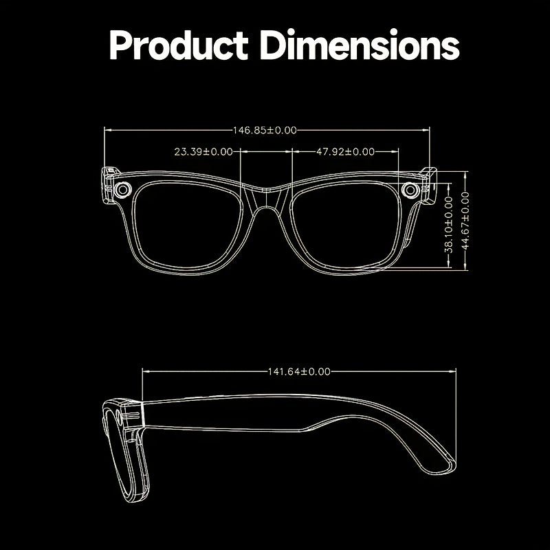 Smart Glasses for Taking Photos, 8MP Digital Video Camera, Sports Goggles, Half-Frame, Lightweight, Suitable for Travel, Camping And Outdoor Activities, Adventure Gear, Modern Design, Versatile, Compact And Portable, High-Qua