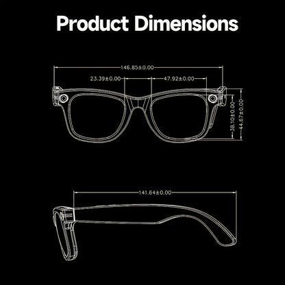 Smart Glasses for Taking Photos, 8MP Digital Video Camera, Sports Goggles, Half-Frame, Lightweight, Suitable for Travel, Camping And Outdoor Activities, Adventure Gear, Modern Design, Versatile, Compact And Portable, High-Qua