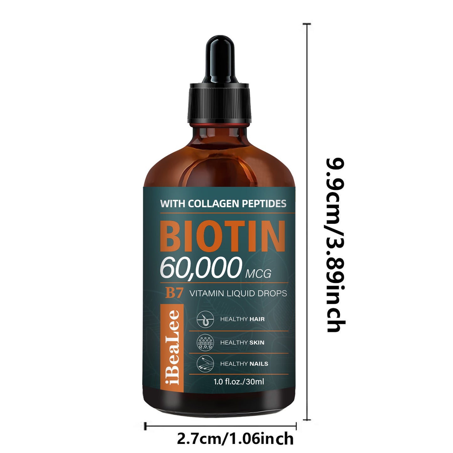 4pcs Natural Formula Biotin & Collagen Oil for Hair And Scalp - Extra Strength with 60, 000Mcg Drops, Vitamins for Biotin And Collagen, Moisturizing, Strengthening, And Revitalizing, Enhances The Appearance of Thin Hair, Suit