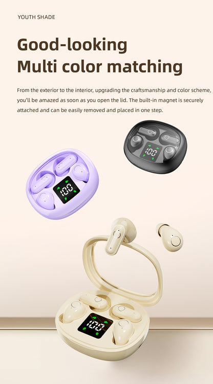 Ultra Small Mini Sleep, Short Handle Sports Wireless Earphones, HiFi Bass Stereo Dual Sound Quality 5.4 Wireless Earphones, Comfortable Noise Reduction Wearing, High-definition Digital Display With Microphone, Ultra Long Stan