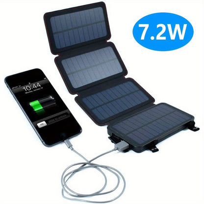 1pc Portable Solar Panel Outdoor travel USB power charger for emergency charging of cell phones, laptops, tablets, fans, flashlights - Solar powered, no batteries needed, Solar Panel With Battery, Portable Power Station With