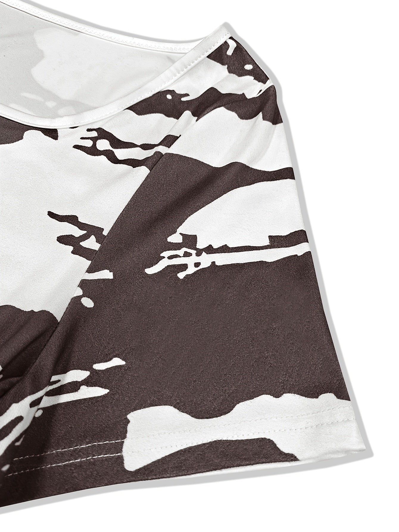 Plus Size, Plus-size Women's Bodycon Dress, Square Neck Tie-dye Short Sleeves- Slim And Elegant, Suitable for Parties And Daily Outings, Spring And Summer Fashion