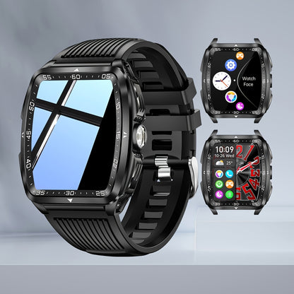 QTLJJBY Outdoor Sports Smart Watch, 1.8 Inch Ultra-Full Touch Display, Wireless Calling, 5ATM High Quality, 400mAh Battery, Push Notification, 100+ Sports Modes (Pedometer, Calories), Weather Forecast, Camera Control, Music M