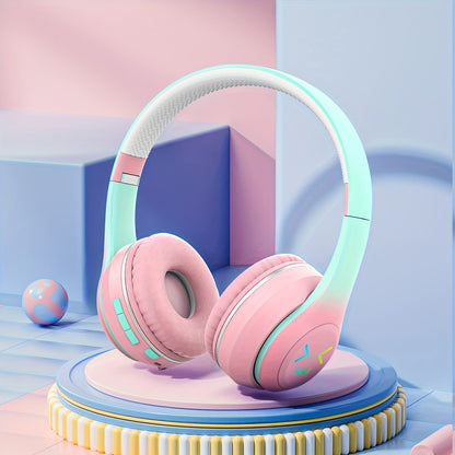 GENAI GT-630 Wireless Headset with LED Colorful Aura Lights, HiFi Stereo, Active Noise Reduction, Ultra-Long Battery Life, Low Gaming Latency, Foldable Design for Mobile Phones, Computers, Gaming, Work, Study, and Travel - Id