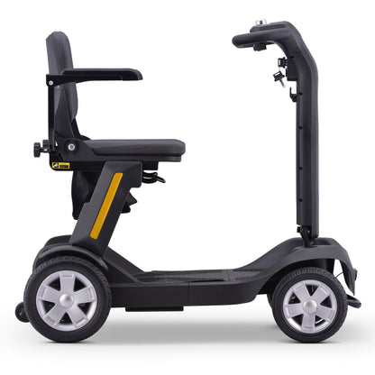 Foldable Mobility Scooter for Adults & Senior, 4 Wheels Powered Device for Travel, Lightweight and Portable, with LED Strip Light, Storage Bag, Charger Included, No Assemble Required
