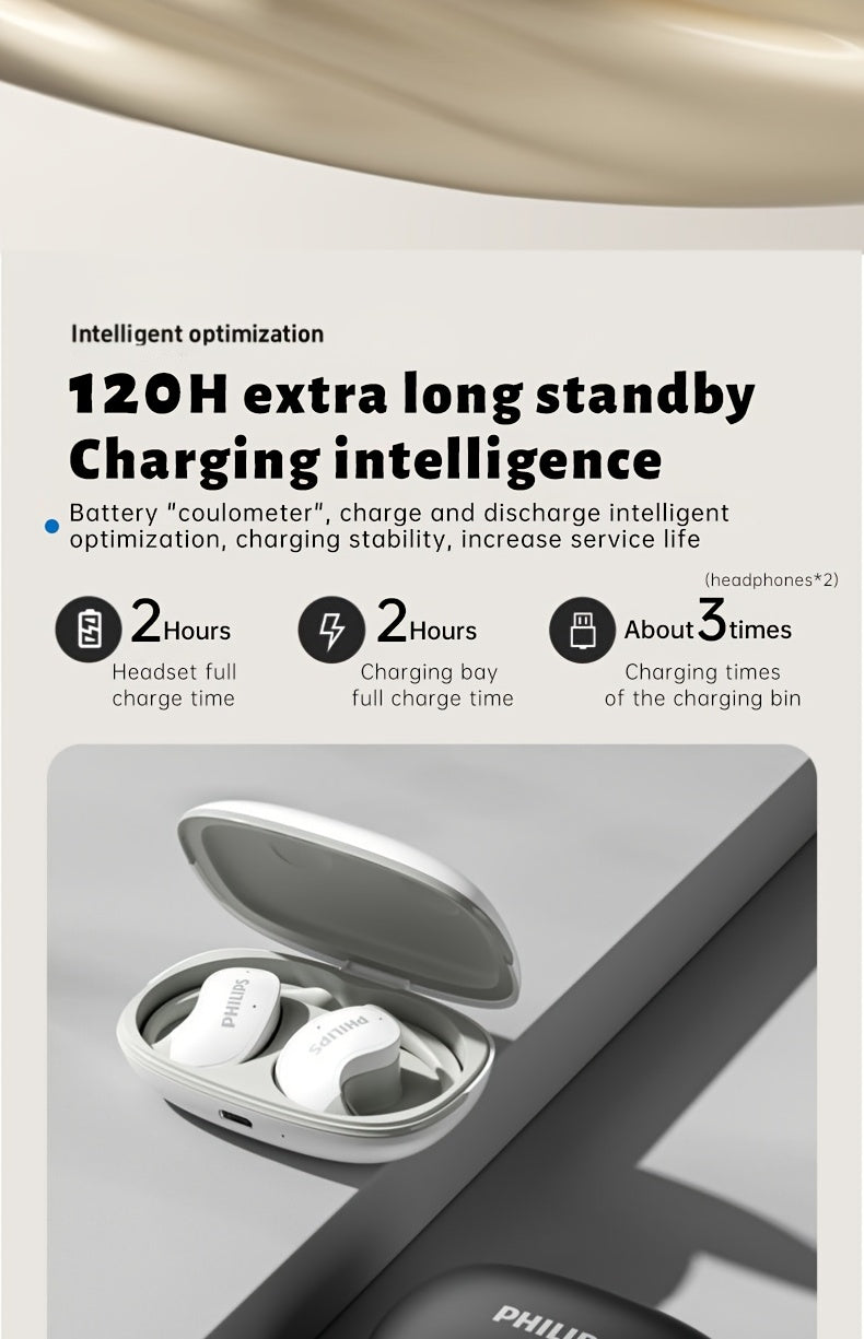 PHILIPS True Wireless Earbuds - Stereo Surround Sound, ENC Noise Cancellation, Touch Controls & Built-in Mic | 24H Polymer Battery, USB-C Fast Charging Case | Lightweight Comfort For Commuting, Workouts & Daily Use TAT2708