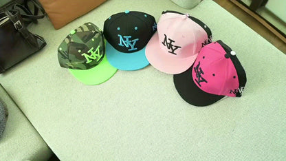 Two-piece "one hat and one decorative necklace" combination, new youth hip-hop baseball cap, exquisite embroidery adjustable lightweight and breathable travel, travel, size, and holiday gifts best choicesuitable for men and w