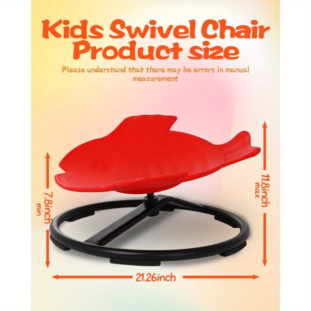 GCCSJ Spinning Chair for Kids Sensory, Kids Swivel Chair, Kids Sensory Swivel Chair, Sit and Spin for Autistic Child, Red Non-Slip Metal Base Spin Sensory Chair, Improving Child'S Brain Development