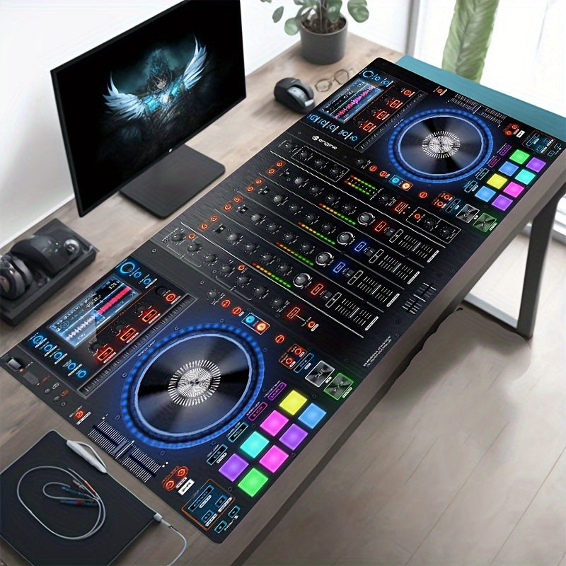 High Definition Print Esports Music DJ Controller Mouse Pad Oversized Rubber Anti-Slip Keyboard Pad Locked Edge Office Computer Laptop Game And Learning Accessories
