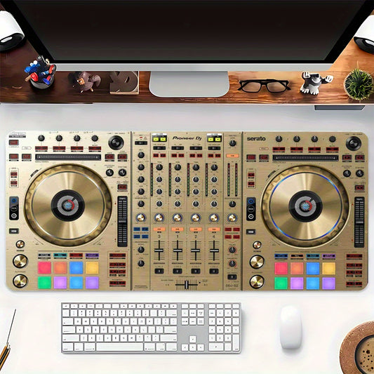1pc Pioneer DJ DDJ-SZ Limited Edition Golden Controller Mouse Pad & Office Desk Mat - Vibrant Polyester Backing, Non-Slip Rubber Base, Ideal for Gaming & Office Use, Gaming Desk Mat | Vibrant Desk Decor | Durable Desk Mat, De