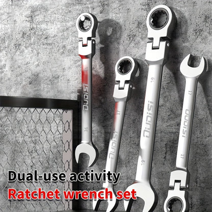 6-14pcs Professional Adjustable Ratchet Wrench Set With Storage Bag -6-24mm Durable CR-V Telescopic Head Socket Wrench Set, Suitable For Automobile, Home And Bicycle Maintenance-compact Heavy Machinery Tools.