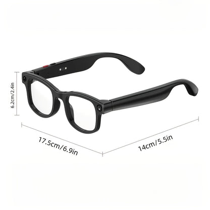 1080P Smart AI Camera Glasses with AI- Translation & Wireless Voice Calls, Interchangeable Lenses, Wireless Smart Glasses, HD Recording, One-Touch Button for Men/Women, /, Smartphone-Free Calling (Global Travel, Camera Stand