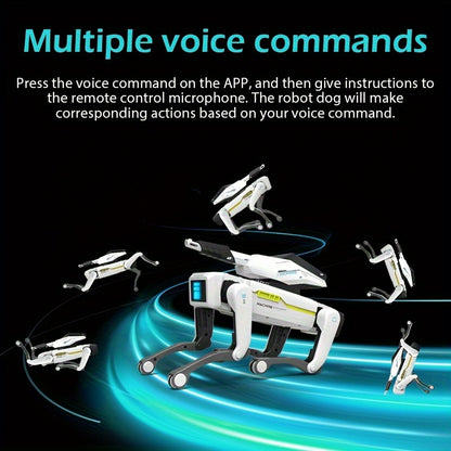 Smart Robot Dog, Remote Control Toy Robot Dog with Water Cannon Launch Pad, Programmable, Voice, Dance, Music, Can Be Controlled by Remote and Mobile Phone APP, Ideal Birthday Gift for Children