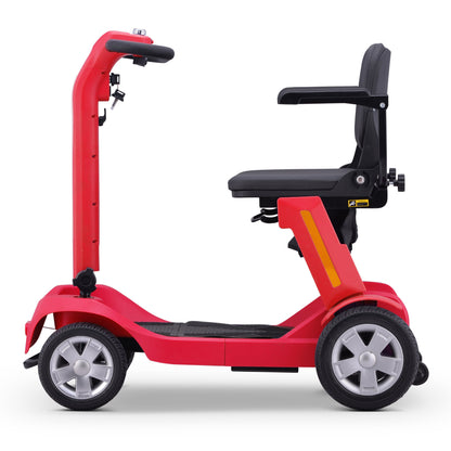Foldable Mobility Scooter for Adults & Senior, 4 Wheels Powered Device for Travel, Lightweight and Portable, with LED Strip Light, Storage Bag, Charger Included, No Assemble Required