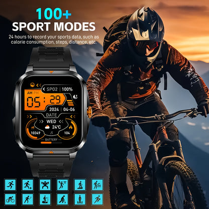 2025-Themed Touch Smart Watch with LED Lighting, Wireless Call, SMS Reminder, USB Charging, Fitness Tracker, Step Counter, Calorie, Music, Weather, Alarm, Calculator