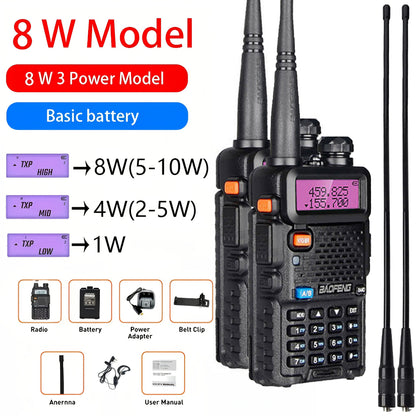 1/2/4-Pack Baofeng Dual Band Handheld Ham Radio Walkie Talkies Bathroom Radio, High Power Long Range Rechargeable Two Way Radios with 1800mAh Lithium Battery, USB Charging, Non-Waterproof Plastic, Modern Style for Hunting Sur