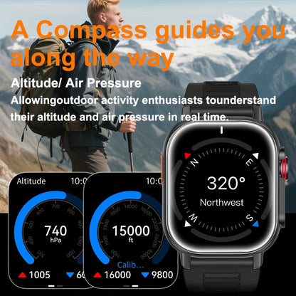 SENBONO Outdoor GPS Smart Watch for Men & Women - 2.01" HD Display, GPS, Compass, Altitude, Wireless Calls, 100+ Sports Modes, Music Control, Weather, Alarm, Camera Control, AI Voice Assistant, Calculator, Sleep Monitoring, U