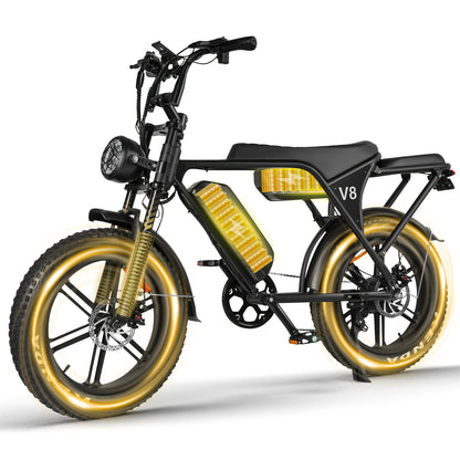 Electric Bike, Dual Battery V8 Max E-Bike - 100km Range & 19mph Speed, 740W Adults Electric Bicycle for City Commuting & Trail Ridin