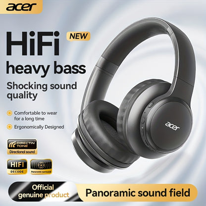 [Hi-Fi Acer Headphones] Acer OHR559 Over-Ear Headphones | Hi-Fi Heavy Bass, 60h Ultra-Long Battery Life, Wireless & Wired Dual Mode, Low-Latency Gaming, Extra-Large Diaphragm, Comfortable Fit