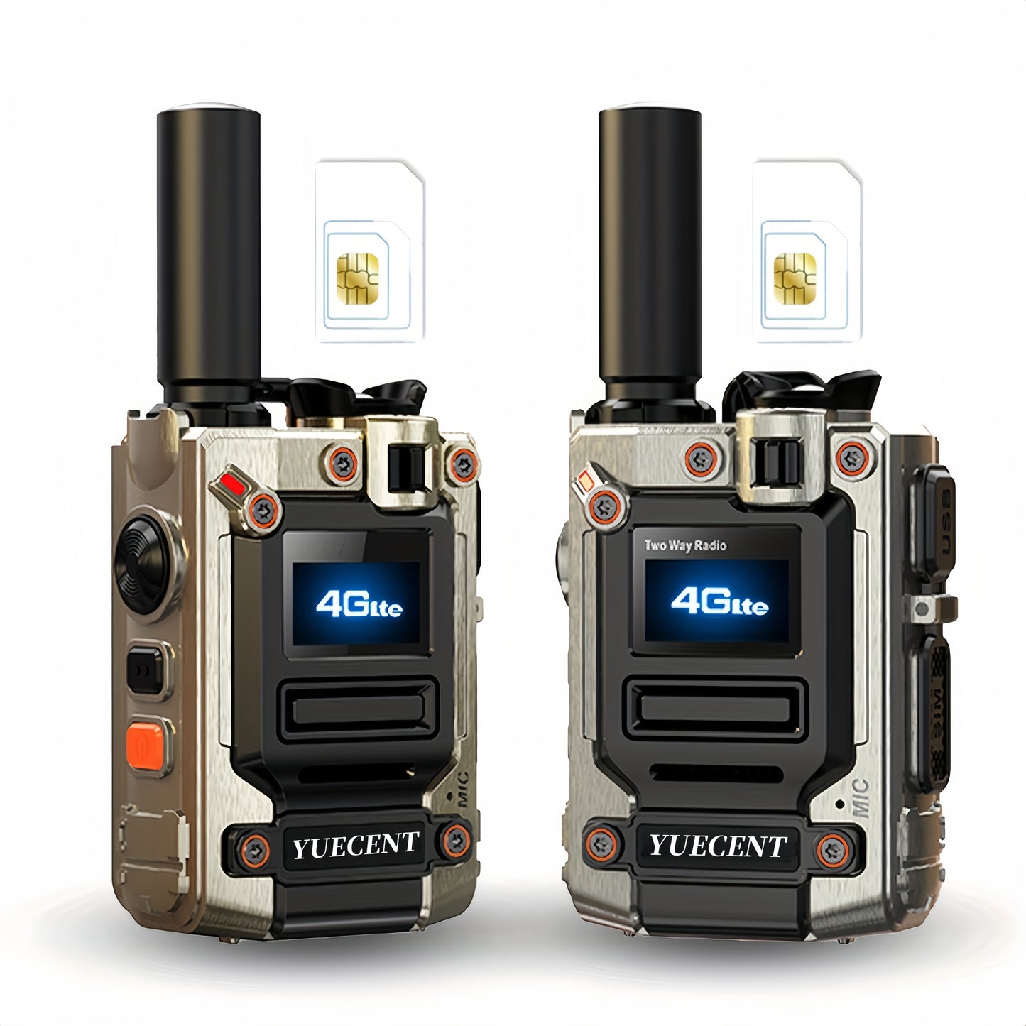 YUECENT 4G PTT PoC Smart Walkie-Talkie - -Controlled Two-Way Radio with One-Click Group Calling, Nationwide Coverage, Compatible with /, - (No SIM/E-SIM) for Hunting, Camping, Outdoor Teams & Large