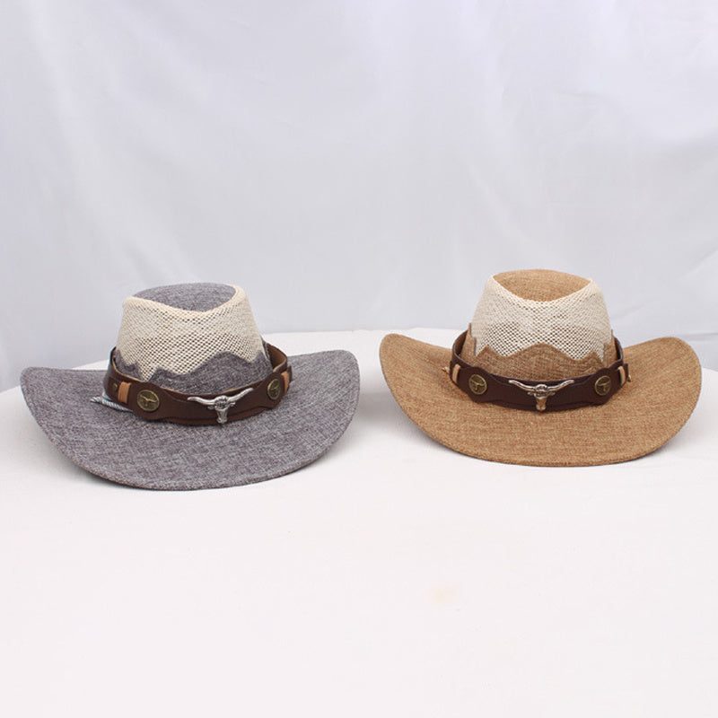 1pc Western Cowboy Hat - Lightweight Wide Brim Sun Protection, /BrownRed, for Western, Festival, Everyday, Themed Parties - Unisex Cowboy Hat for Men & Women - Ideal Western Costume Accessory Gift, Festival Gear