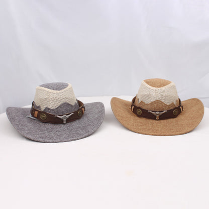 1pc Western Cowboy Hat - Lightweight Wide Brim Sun Protection, /BrownRed, for Western, Festival, Everyday, Themed Parties - Unisex Cowboy Hat for Men & Women - Ideal Western Costume Accessory Gift, Festival Gear