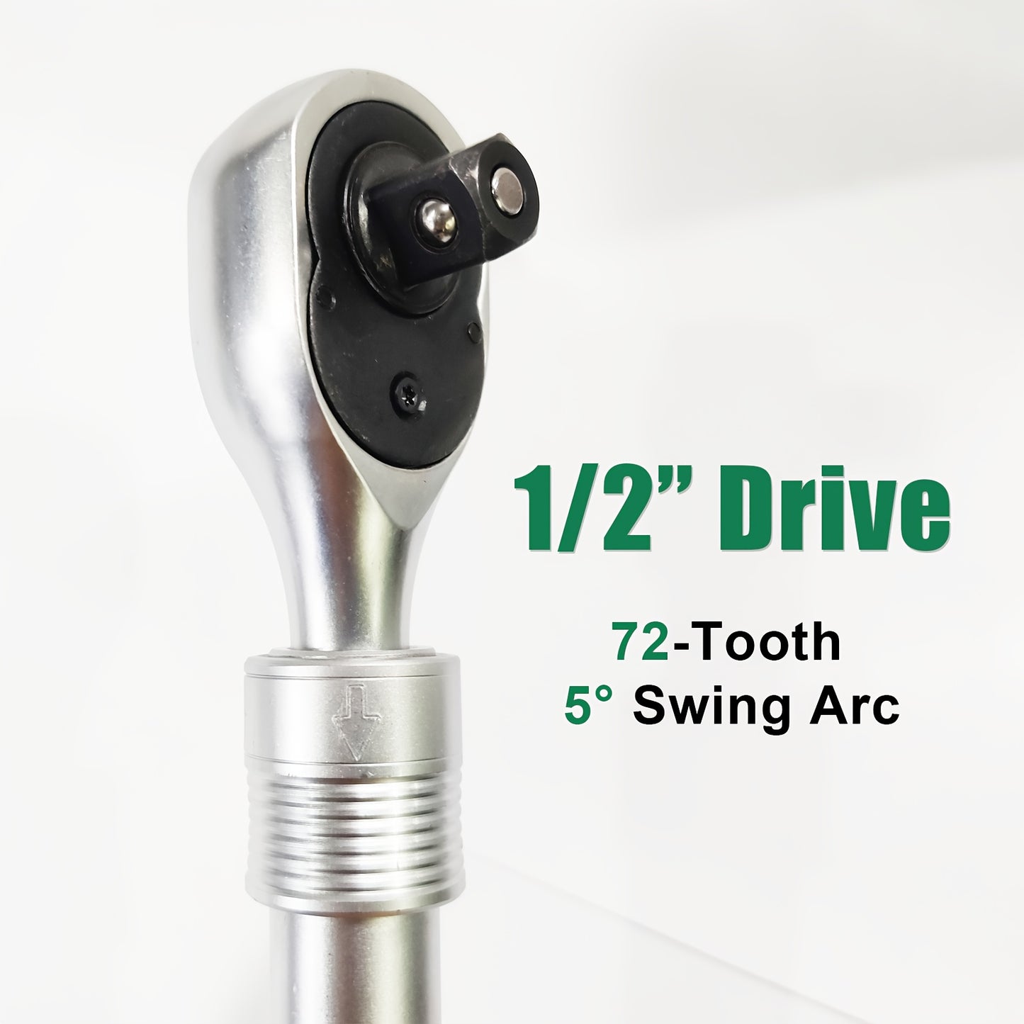 PMMJ Extra Long 1/2-Inch Drive Ratchet Wrench, 600mm/23.6inch, Carbon Steel, Interchangeable 72-Tooth, Reversible, Quick Release, for Auto, Motorcycle, Mechanical Repair Tools