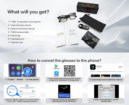 Ai Translation Smart Glasses, Multi-functional Audio Glasses Support 160+ Languages Translation, Built-in Microphone And Speaker, Music Playback And Voice Call, Photochromic Lenses, Suitable for, Driving, Relaxing And Daily O