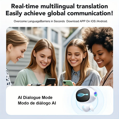 2025 NEW style [Real-Time Translator on-ear Earbuds] Real-Time 2-Way Language Translator none-in-ear Earbuds | 144 Languages, Portable Translation Headset with APP for Music & Calling, for iOS for Android,for Christmas gift