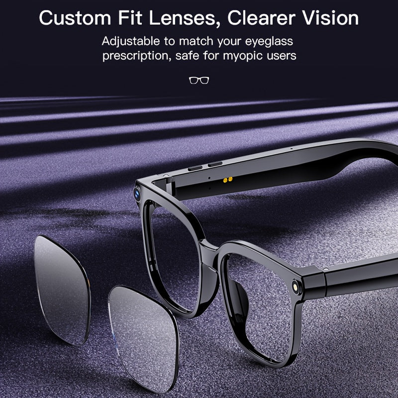 New Release AI Smart Glasses with 8MP HD Camera & 1080P Video Recording, Built-in AI Voice Assistant, Wireless Wireless Smart Glasses for translation (164 Languages), Compatible with iPhone/iOS & Android, ic, Unisex for Men/W