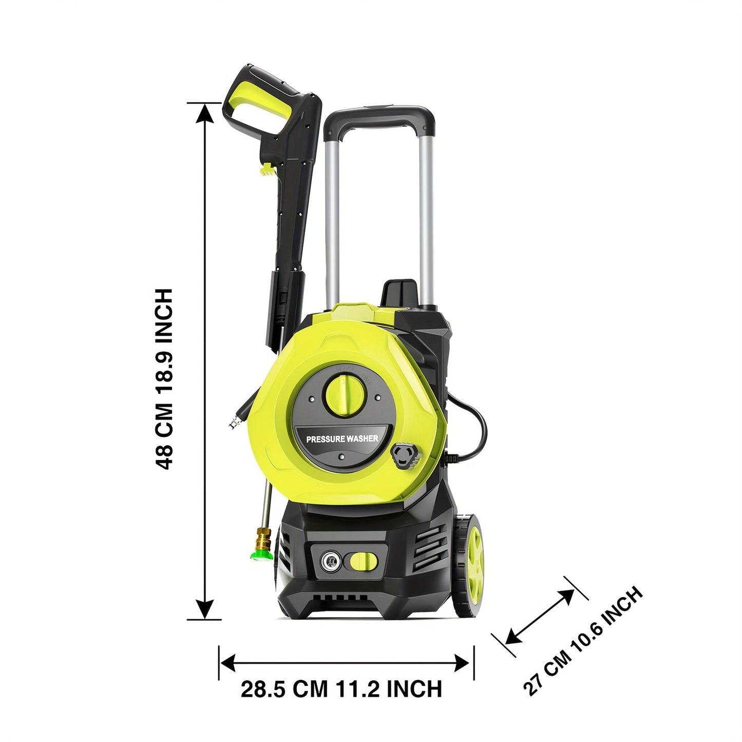 Electric Pressure Washer With 25FT Hose, 4 Nozzles & Foam Cannon - 4800PSI MAX 2.8 GPM Power Washer For Cars, Fences, Patio - US Plug, Metal Construction, Fence Cleaning | Robust Outdoor Tool, Pressure Washer Accessories, Blu