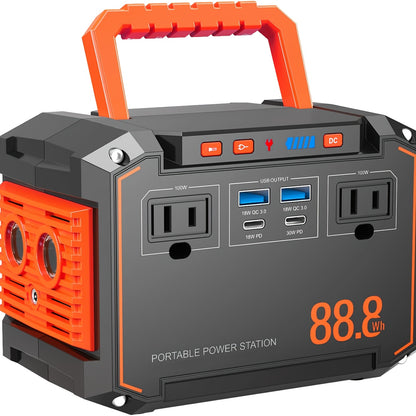 350W/150W Peak Solar Generator Portable Power Station with 40W/30W/21W Solar Panels Included, 240Wh/111Wh/88.8Wh Solar Power Bank AC DC USB Ports for Camping Tents, Emergency Outdoor Home Use, CPAP, Fans, Laptops, Emergency,