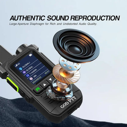 4 pieces global long-distance walkie talkie | LED flashlight, Type-C fast charging, including SIM card | preferred for construction, fleet, and camping travel, solving communication problems for construction and camping teams