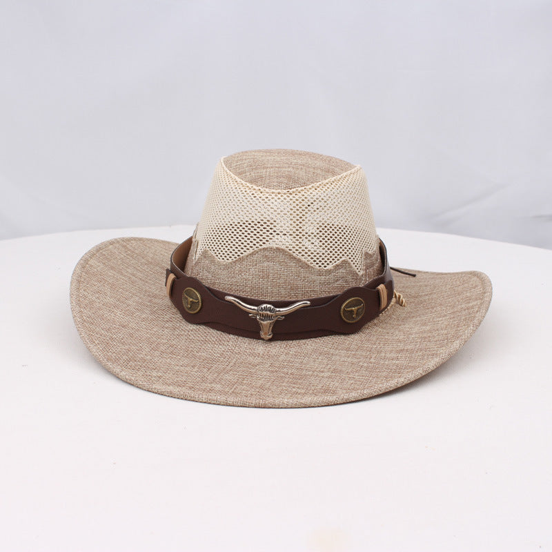 1pc Western Cowboy Hat - Lightweight Wide Brim Sun Protection, /BrownRed, for Western, Festival, Everyday, Themed Parties - Unisex Cowboy Hat for Men & Women - Ideal Western Costume Accessory Gift, Festival Gear