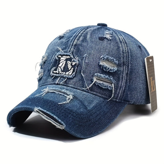 Retro Western Baseball Cap - Vintage Distressed Jeans-like Hat with Snapback Closure, Lightweight Non-Stretch Fit for Men & Women, Casual & Formal Events - Durable Everyday Cowboy Hat