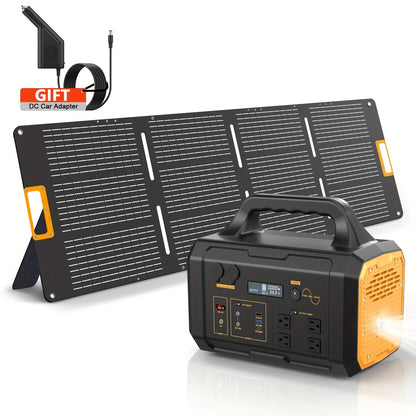 1075Wh Portable Power Station with 200W Solar Panel, Dual Source (Battery/Solar), Fast Charging, Lithium Battery, US Plug, Ideal for Camping, RV, Hunting & Emergency Outdoor Use, Portable Charger Power Bank